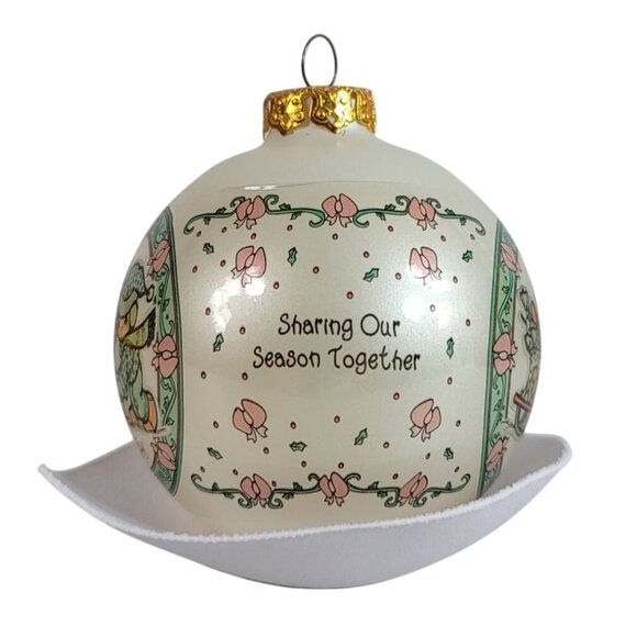 Precious Moments Glass Christmas Ornament Sharing Our Season Together 1995 VTG - Picture 4 of 12